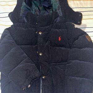 Ralph Lauren Kids Black Corduroy Puffer Jacket